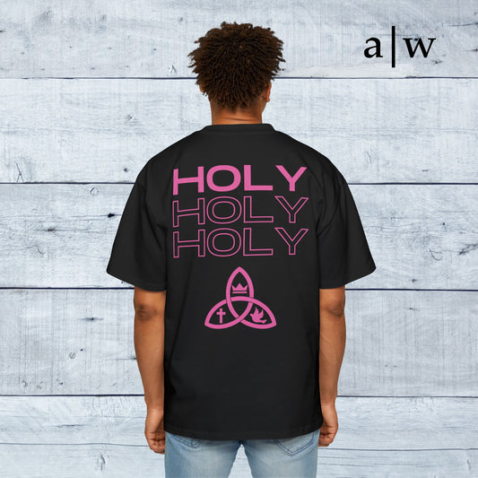 holy trinity | oversized heavy tee - black/pink
