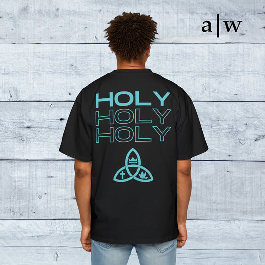 holy trinity | oversized heavy tee - black/blue