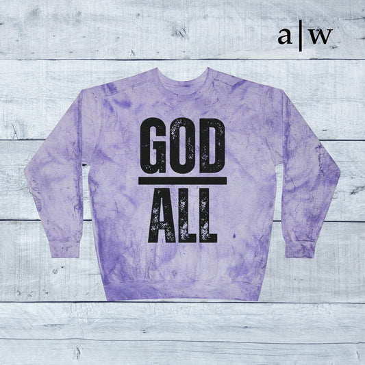 God over all | color blast crewneck