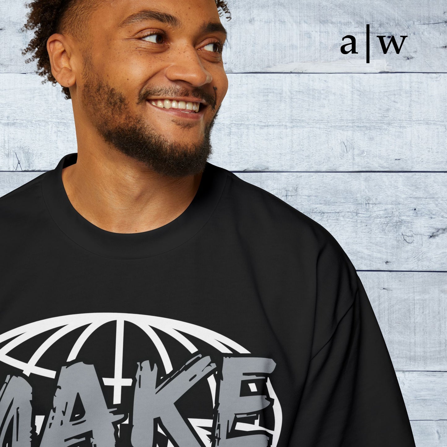 make disciples | oversized heavy tee - black/silver