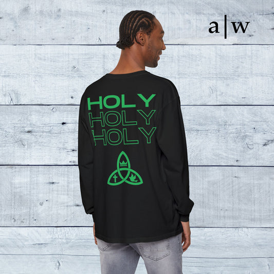 holy trinity | long sleeve tee - black/green