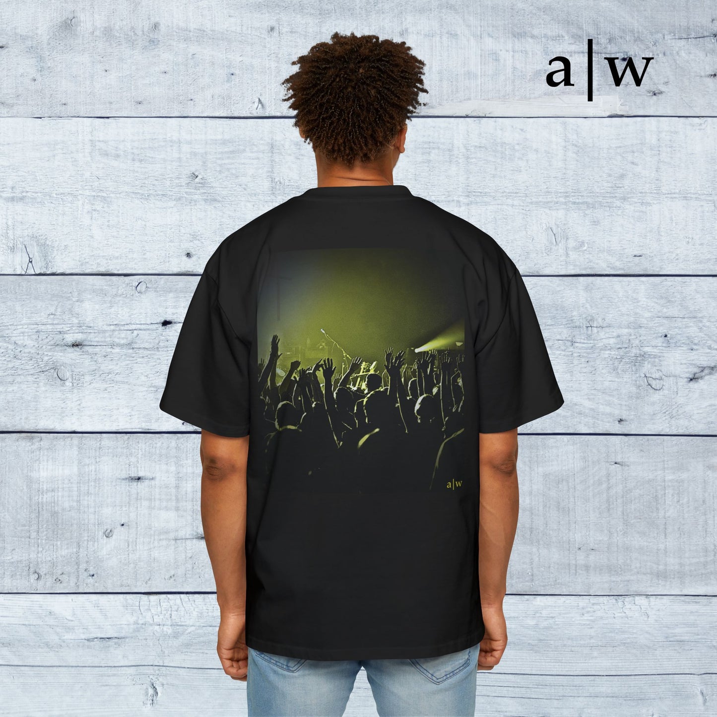 worship | oversized heavy tee - black/yellow