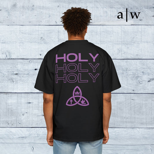 holy trinity | oversized heavy tee - black/purple
