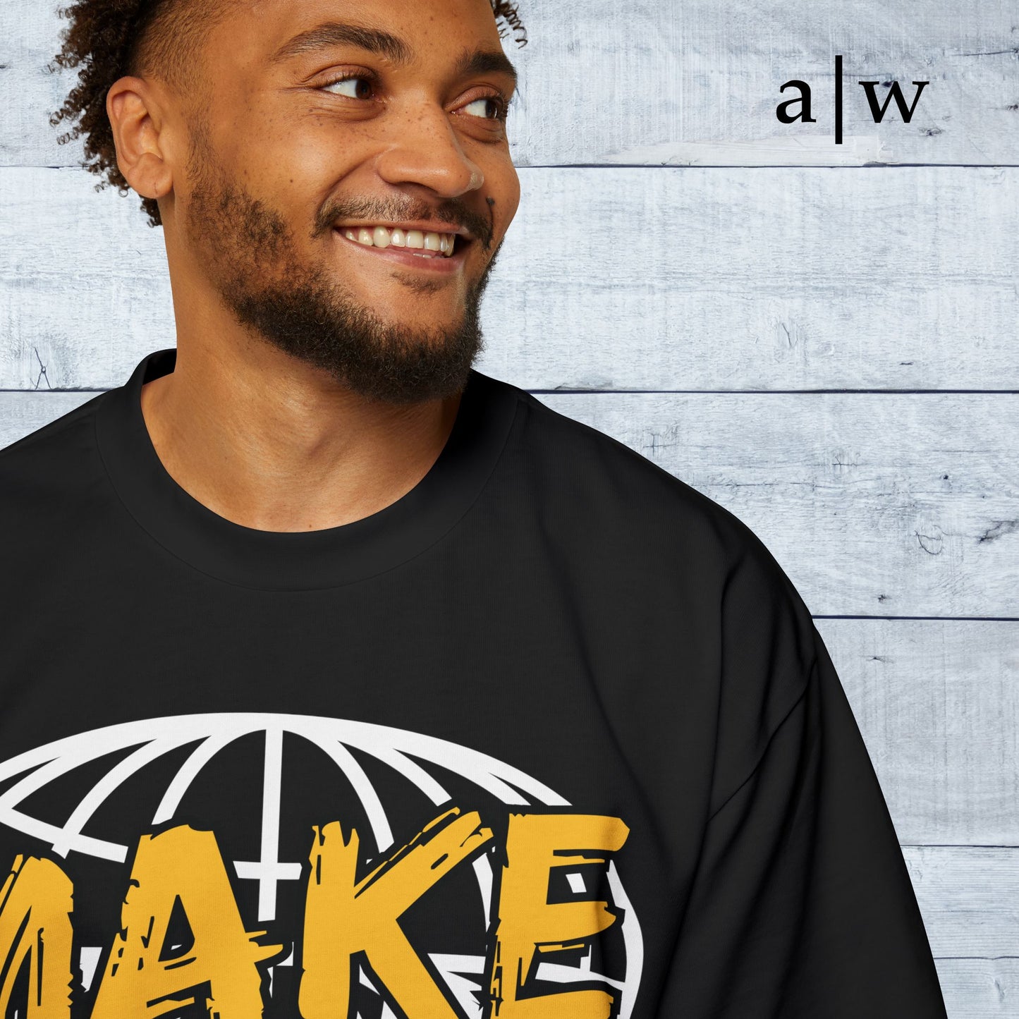 make disciples | oversized heavy tee - black/yellow