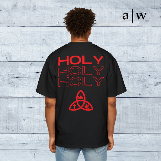 holy trinity | oversized heavy tee - black/red