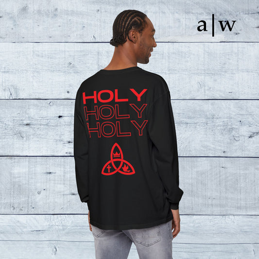 holy trinity | long sleeve tee - black/red