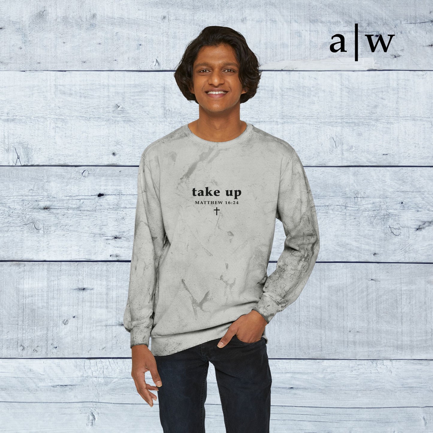 take up (cross back) | color blast crewneck