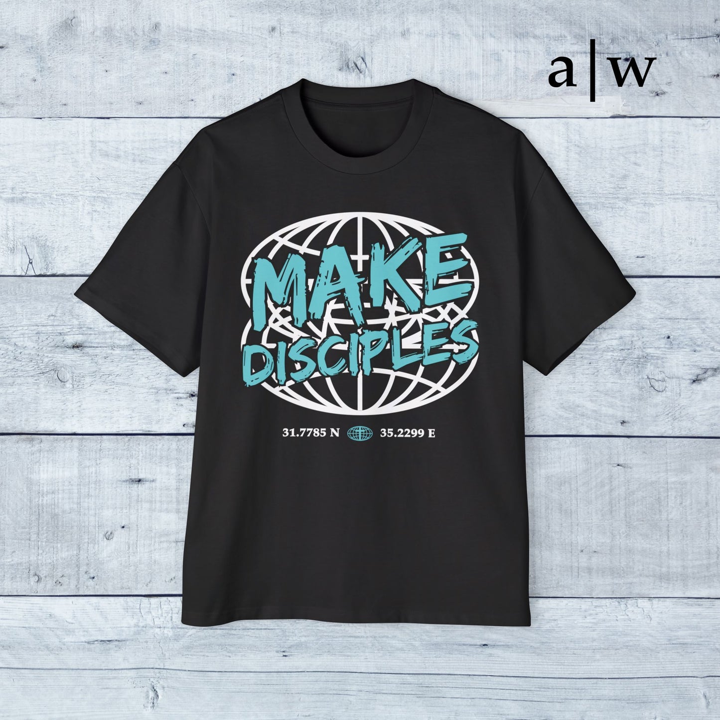 make disciples | oversized heavy tee - black/blue