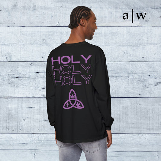 holy trinity | long sleeve tee - black/purple