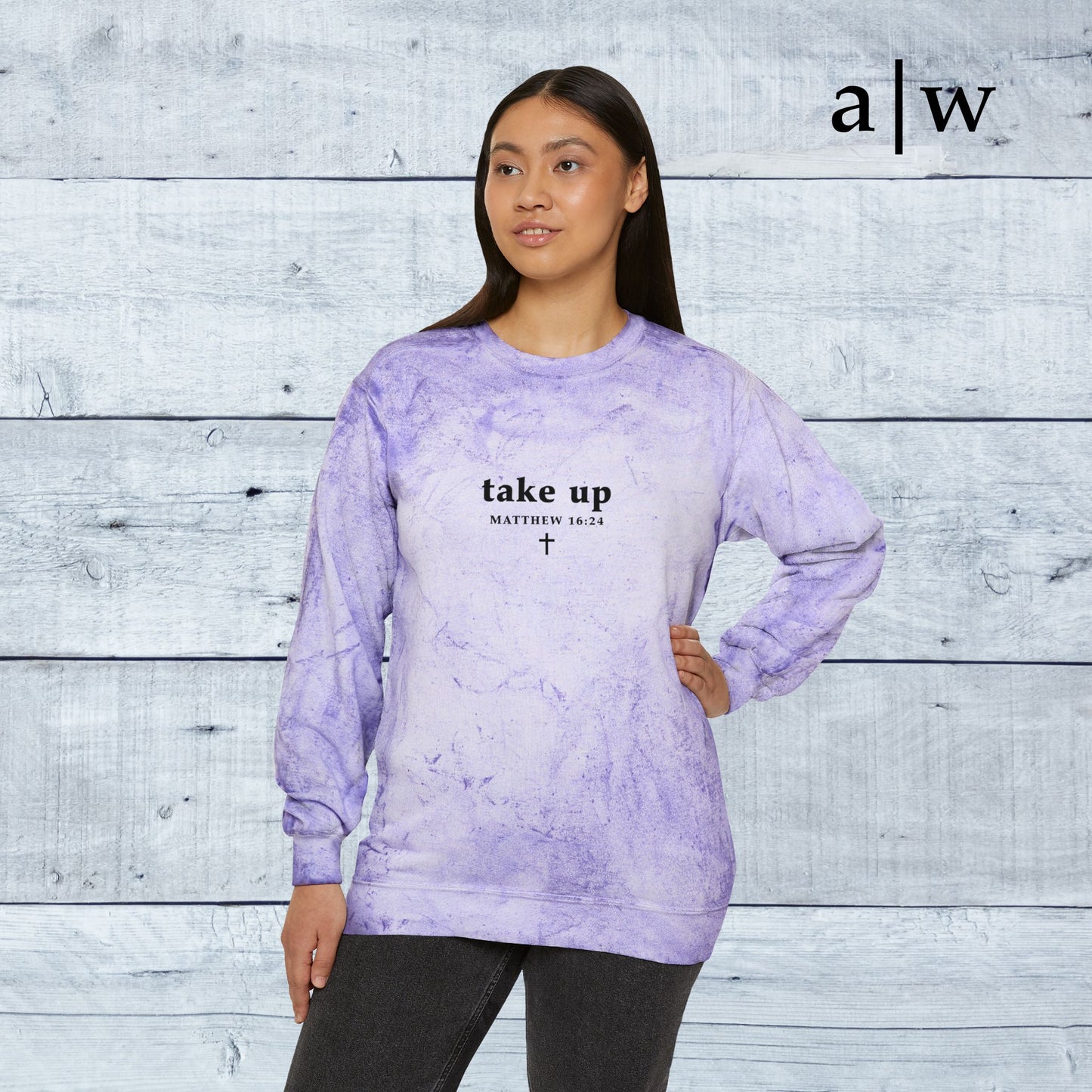 take up (cross back) | color blast crewneck