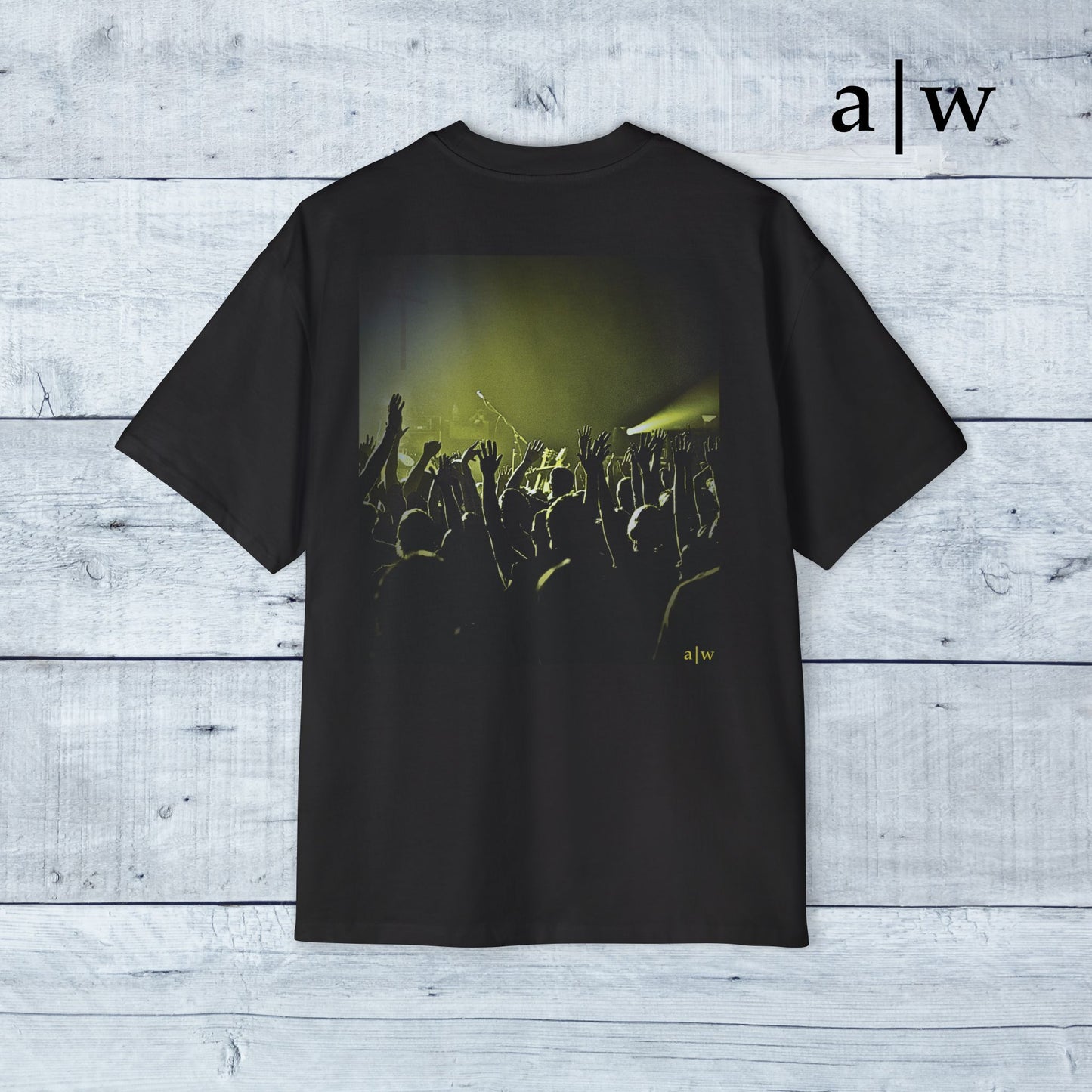 worship | oversized heavy tee - black/yellow