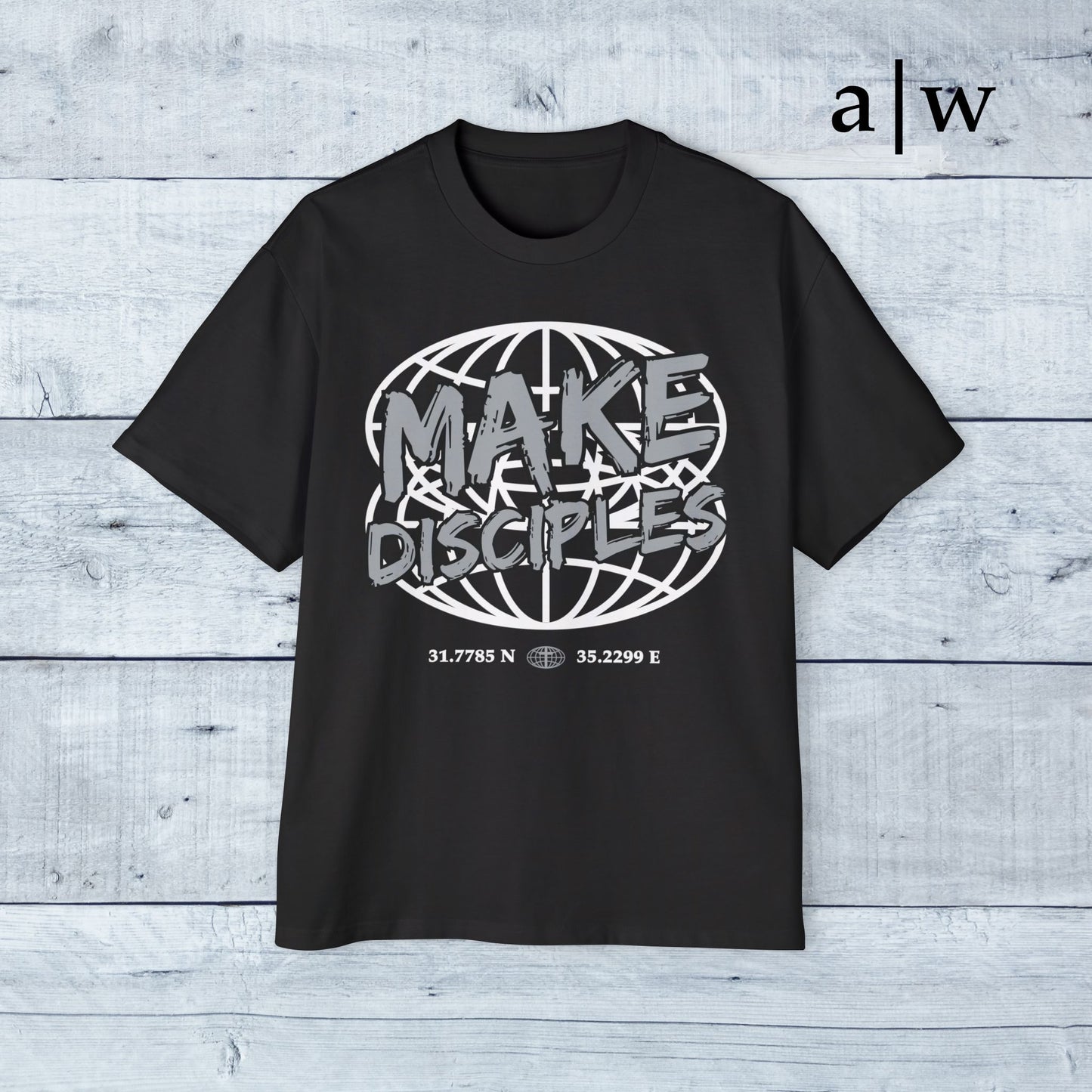 make disciples | oversized heavy tee - black/silver