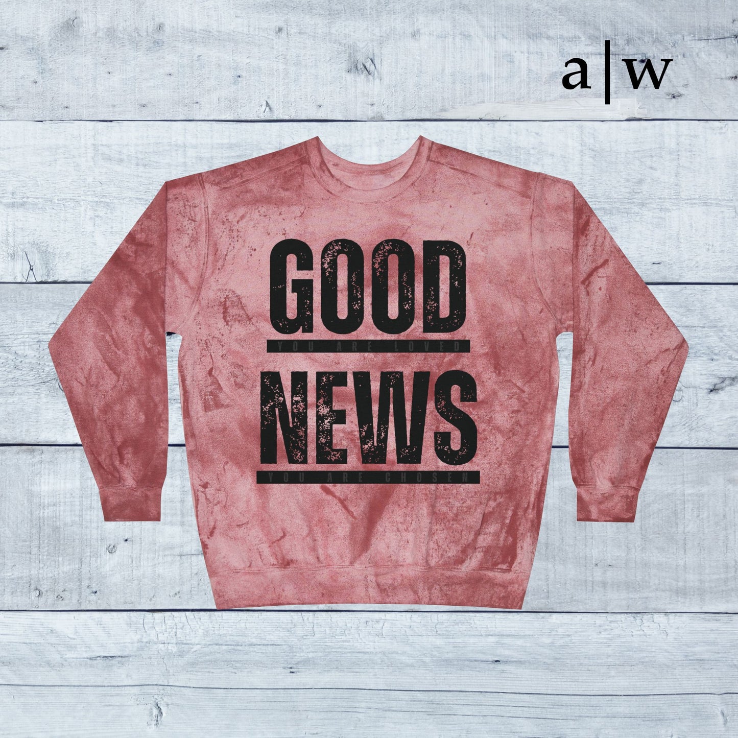 good news | color blast crewneck
