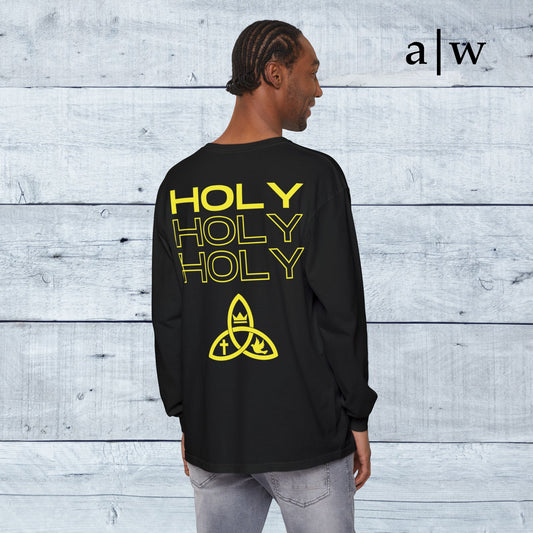 holy trinity | long sleeve tee - black/yellow