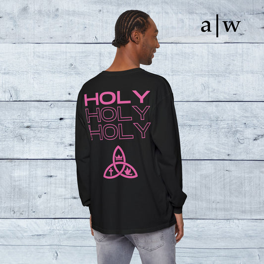 holy trinity | long sleeve tee - black/pink