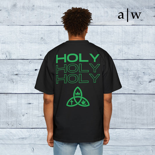 holy trinity | oversized heavy tee - black/green