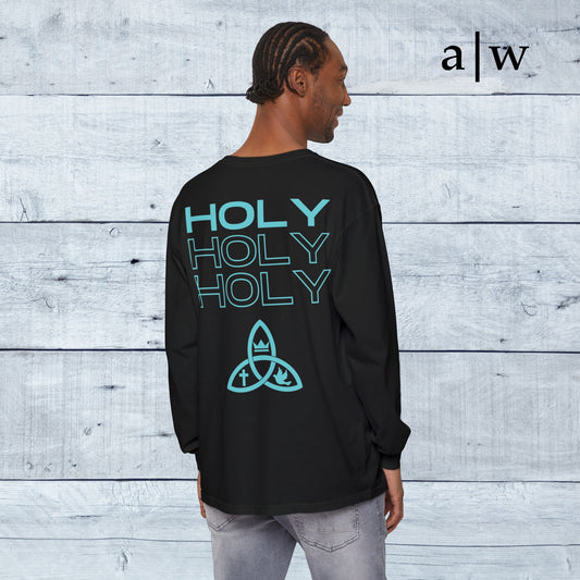 holy trinity | long sleeve tee - black/blue
