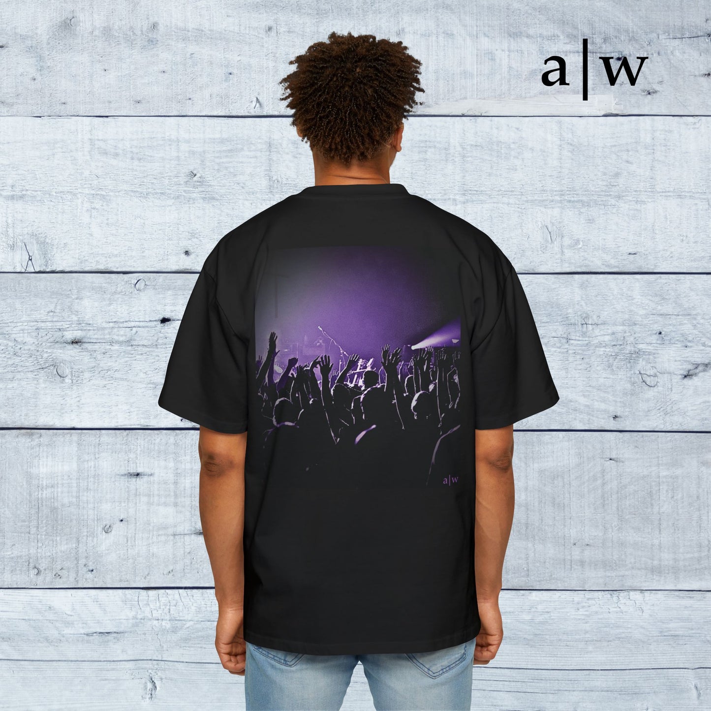 worship | oversized heavy tee - black/purple