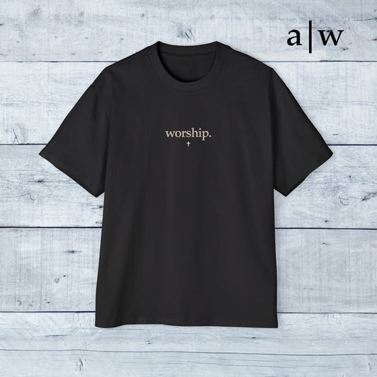 worship | oversized heavy tee - black/off-white