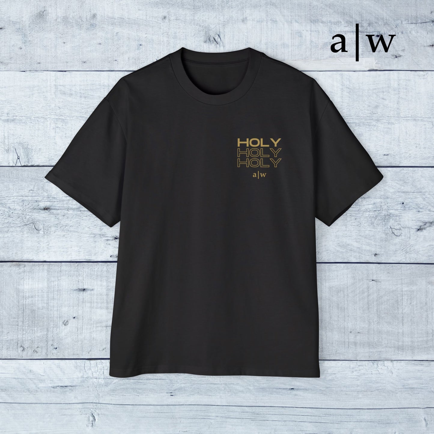 holy trinity | oversized heavy tee - black/gold