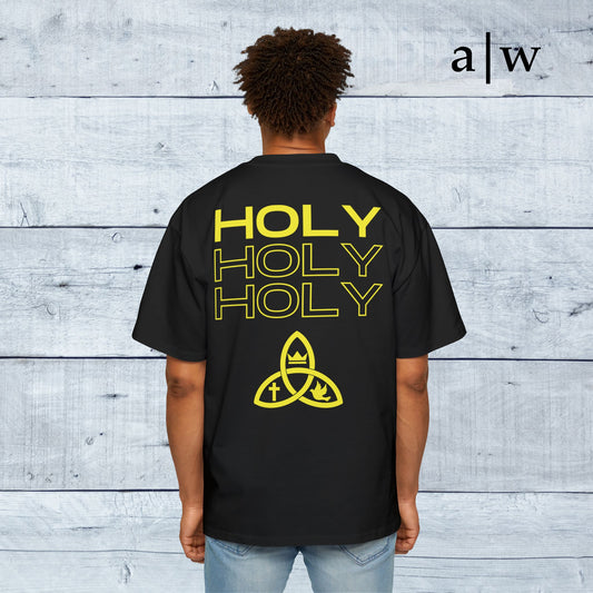 holy trinity | oversized heavy tee - black/yellow