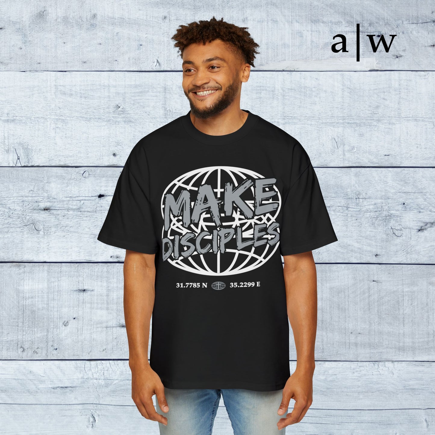 make disciples | oversized heavy tee - black/silver