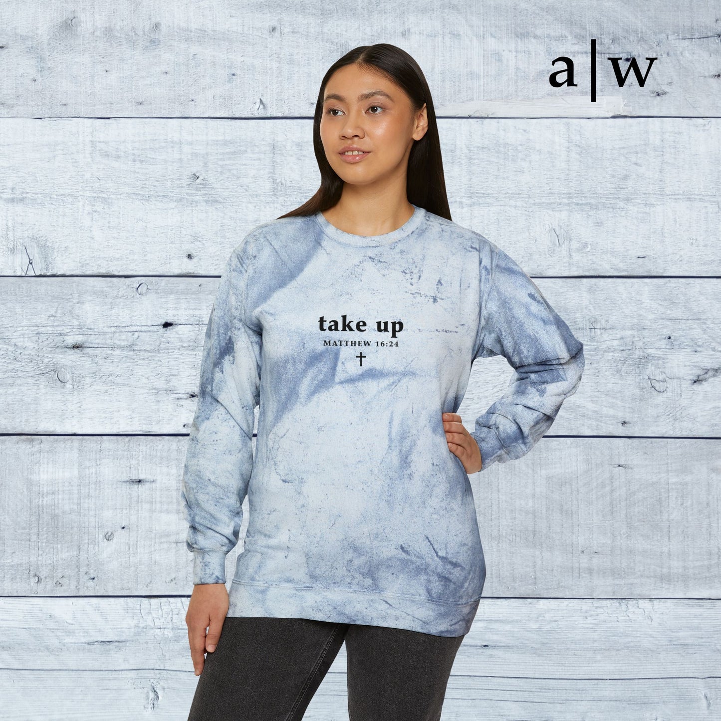 take up (cross back) | color blast crewneck