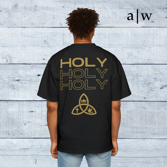 holy trinity | oversized heavy tee - black/gold