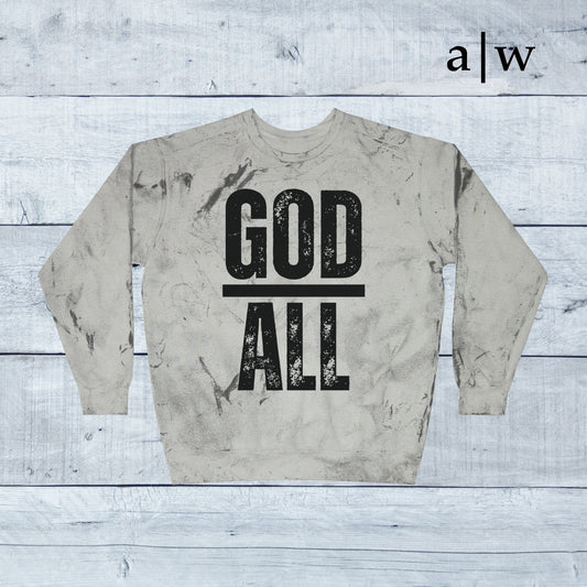 God over all | color blast crewneck