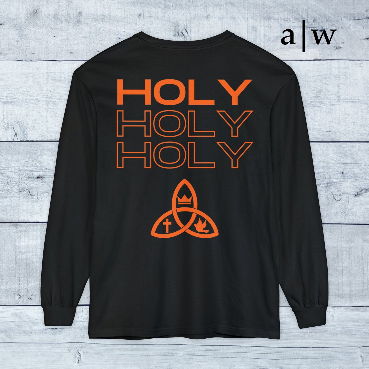 holy trinity | long sleeve tee - black/orange