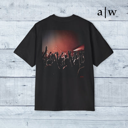 worship | oversized heavy tee - black/red