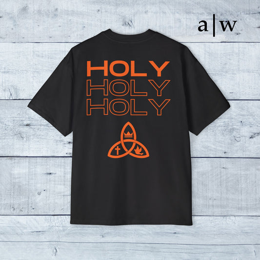 holy trinity | oversized heavy tee - black/orange