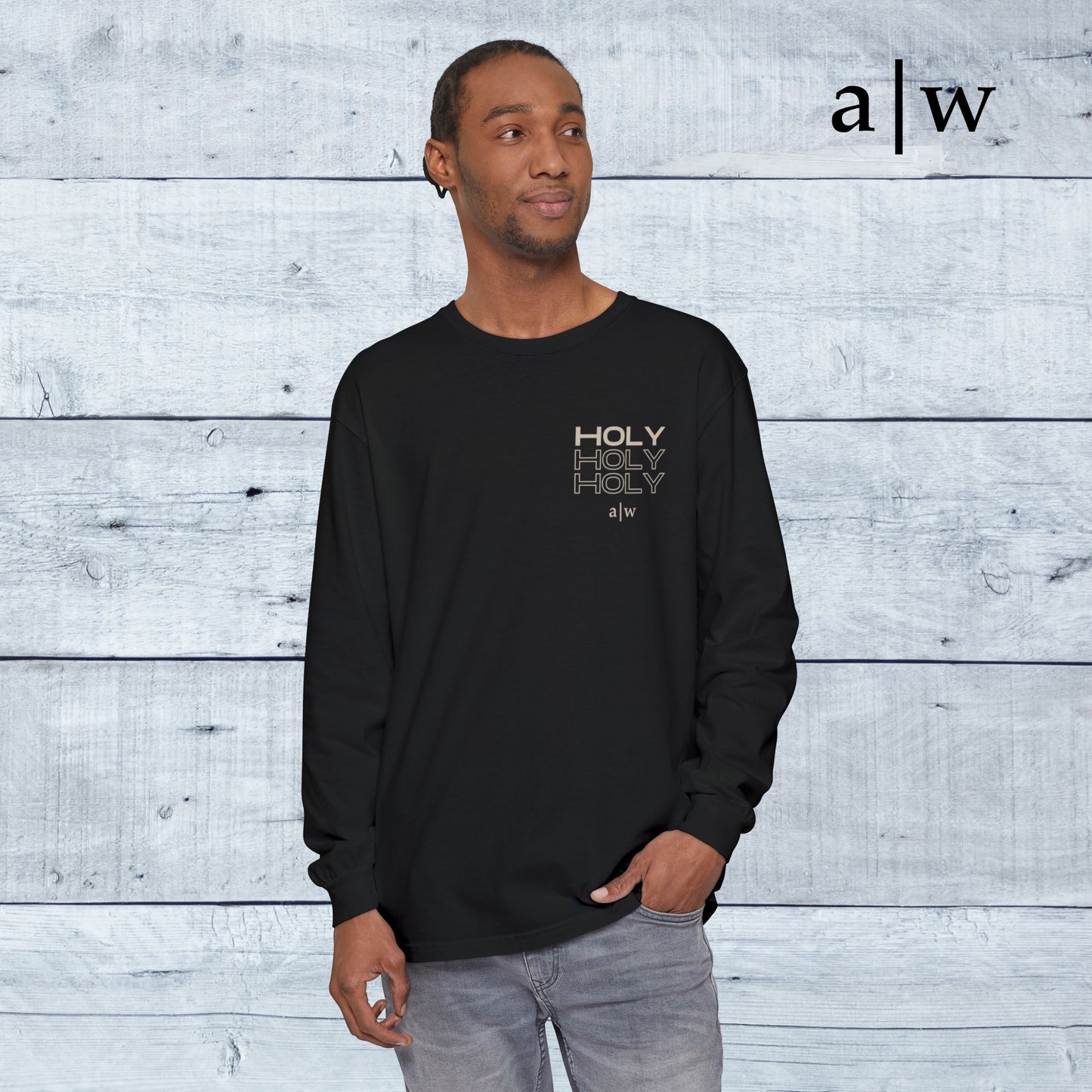 holy trinity | long sleeve tee - black/off-white