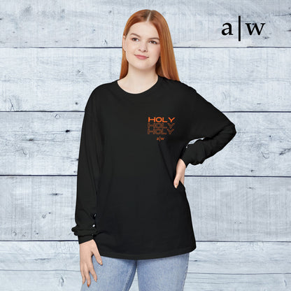 holy trinity | long sleeve tee - black/orange