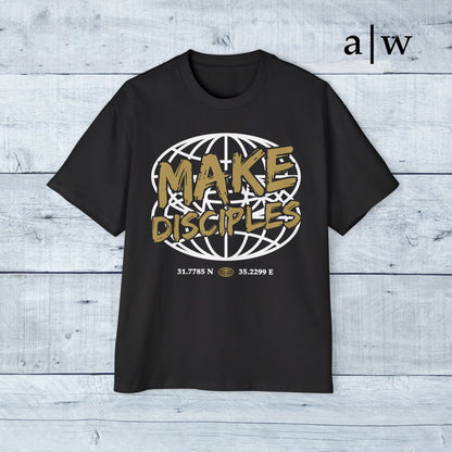 make disciples | oversized heavy tee - black/gold