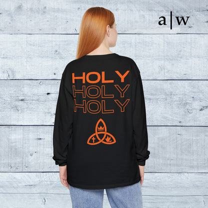 holy trinity | long sleeve tee - black/orange