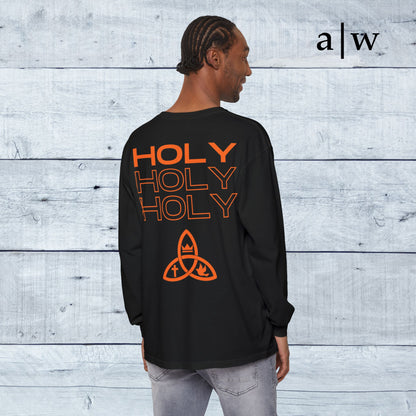 holy trinity | long sleeve tee - black/orange
