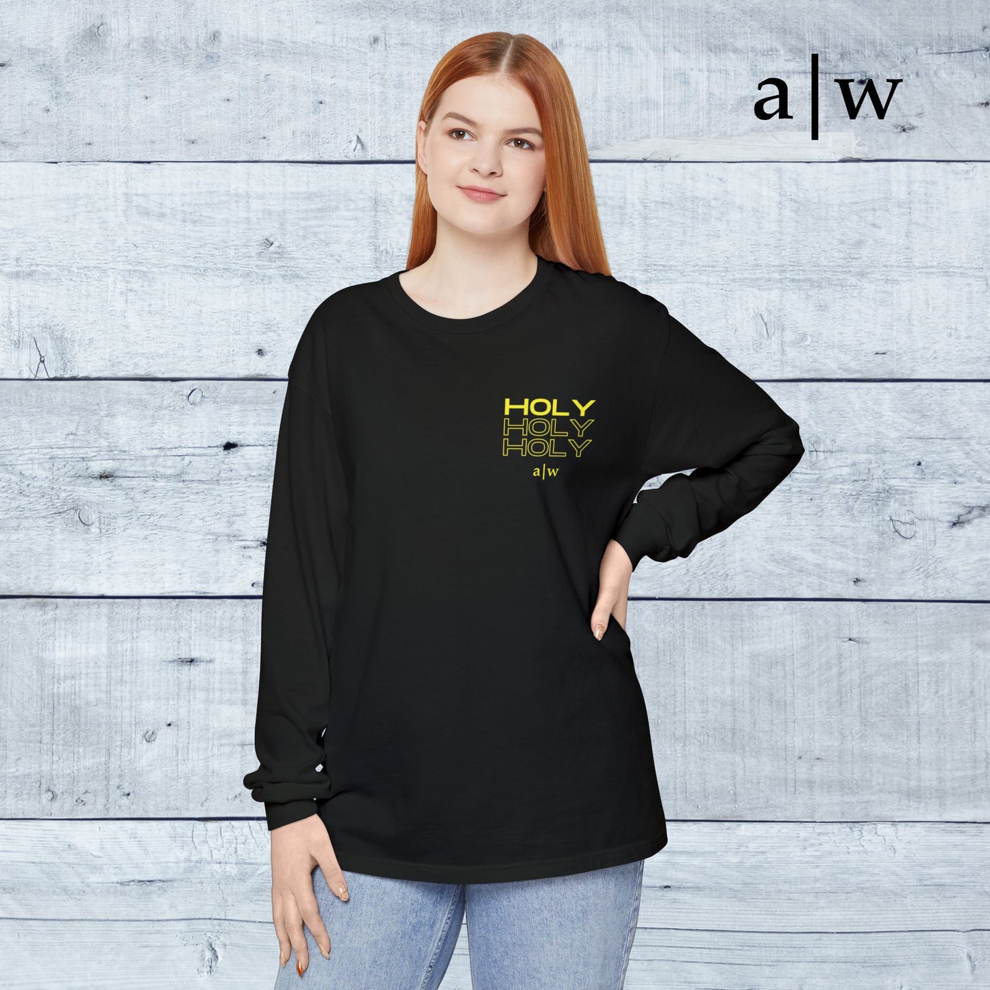holy trinity | long sleeve tee - black/yellow