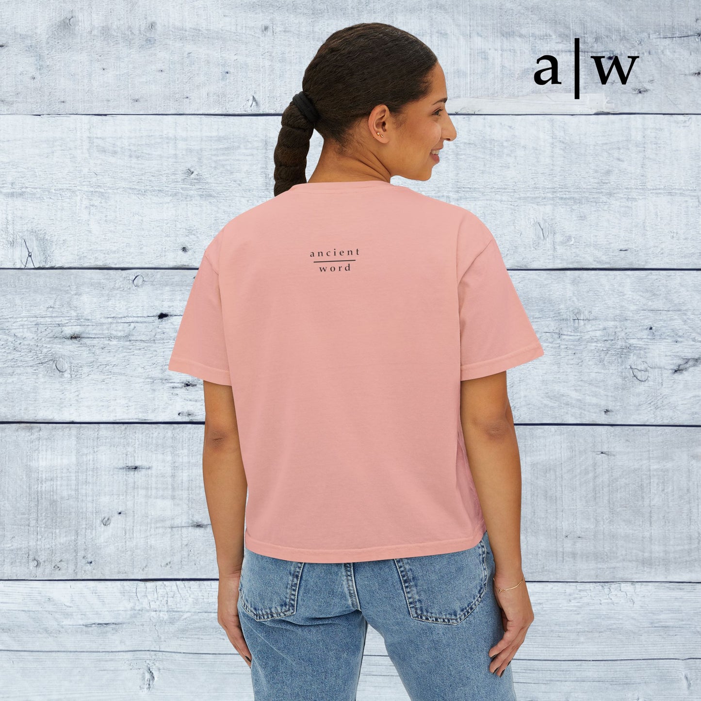 through Him | women's boxy tee
