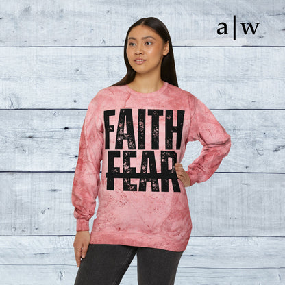 faith over fear | color blast crewneck