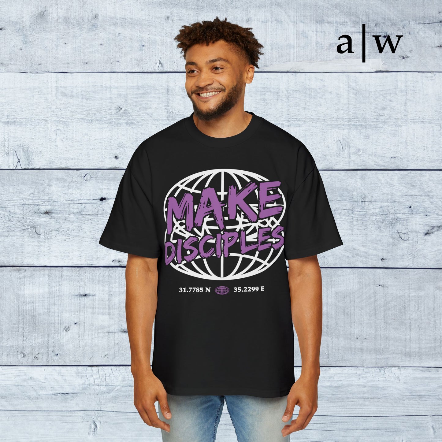 make disciples | oversized heavy tee - black/purple