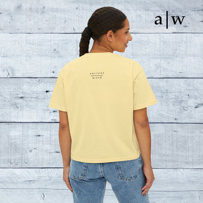 through Him | women's boxy tee
