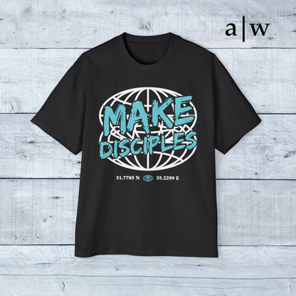 make disciples | oversized heavy tee - black/blue