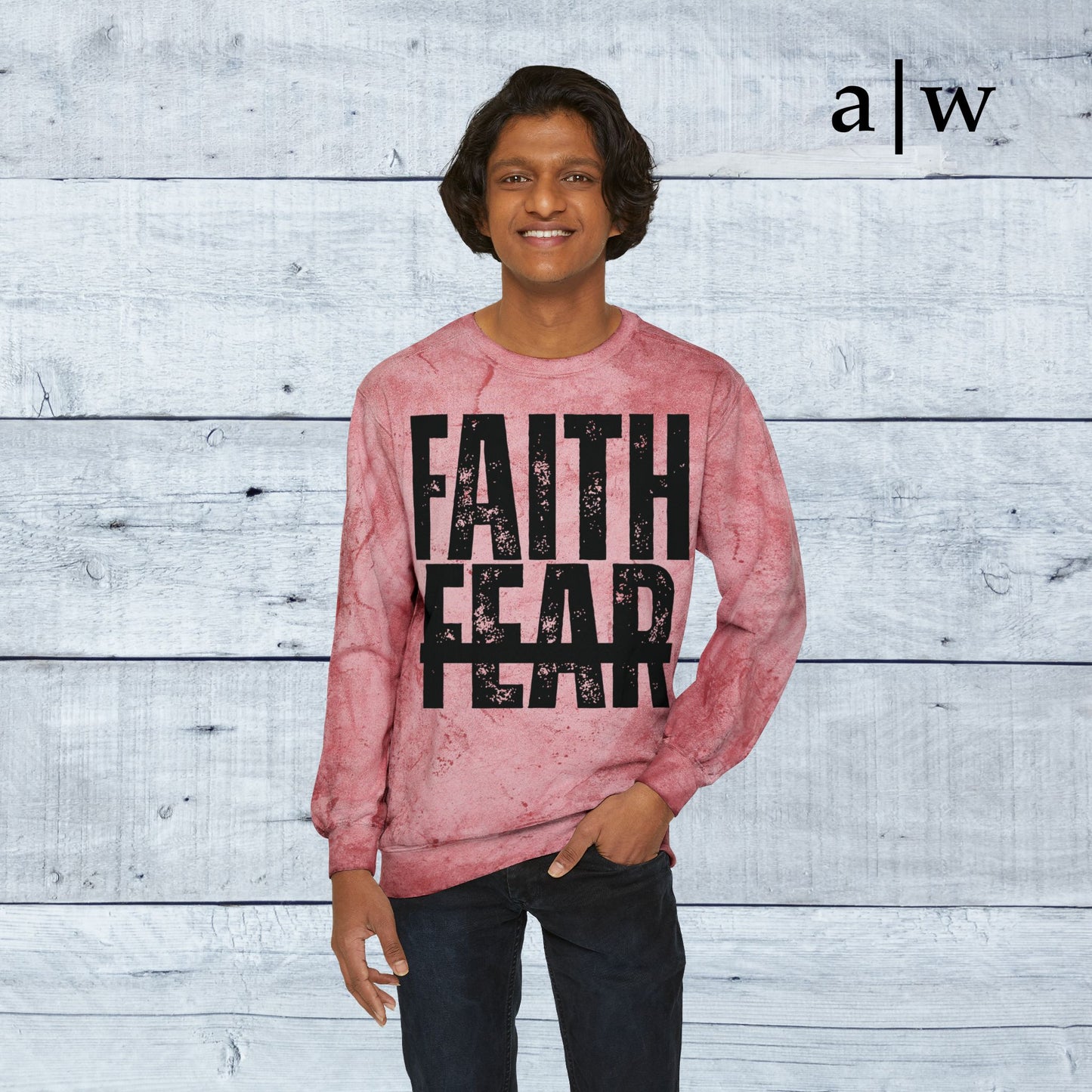 faith over fear | color blast crewneck