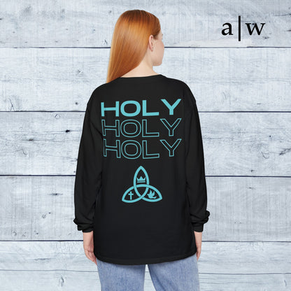 holy trinity | long sleeve tee - black/blue