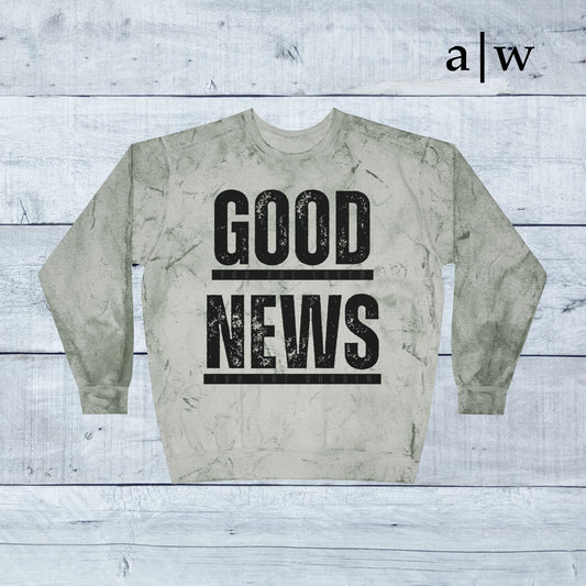 good news | color blast crewneck