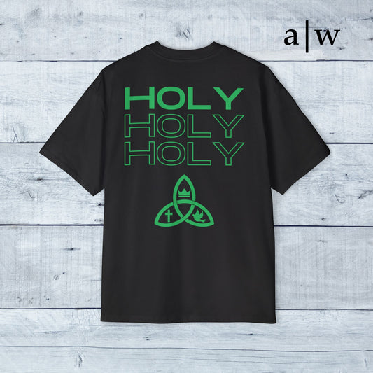 holy trinity | oversized heavy tee - black/green