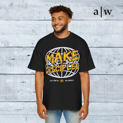 make disciples | oversized heavy tee - black/yellow