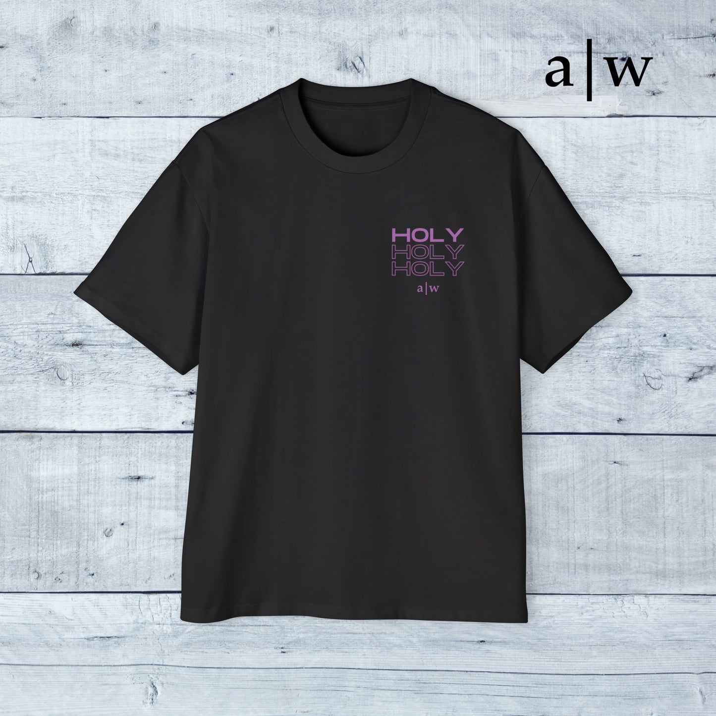 holy trinity | oversized heavy tee - black/purple