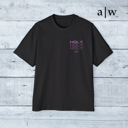 holy trinity | oversized heavy tee - black/purple